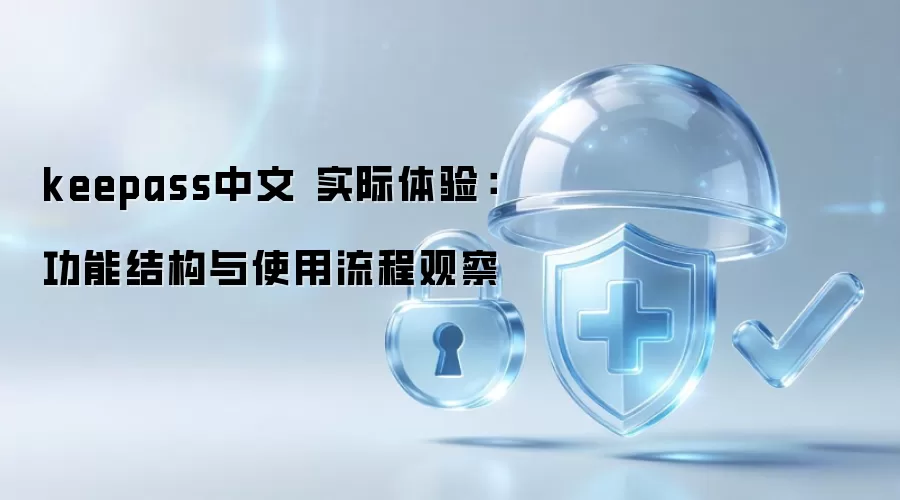 keepass中文 实际体验：功能结构与使用流程观察