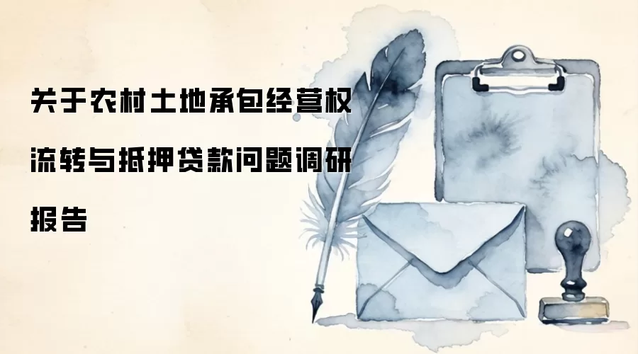 关于农村土地承包经营权流转与抵押贷款问题调研报告