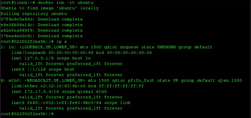 Docker的一些基础的网络命令小结