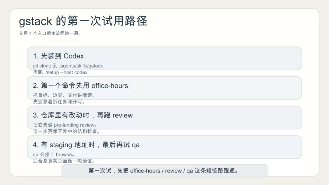 gstack 的最短试用路径