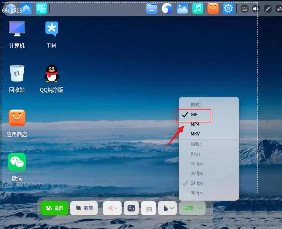 录屏怎么保存gif动图? UOS录屏生成Gif动画的技巧