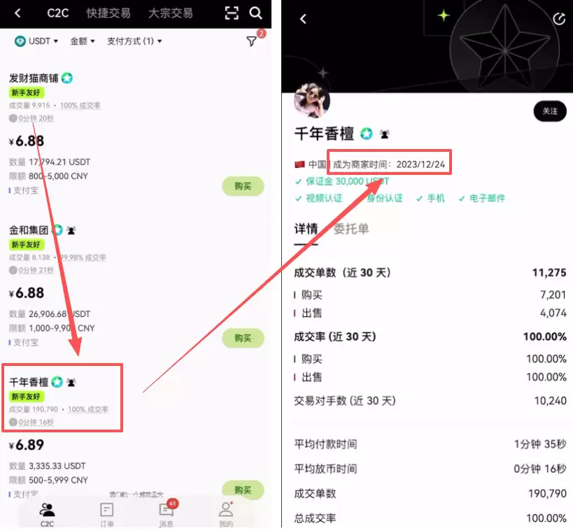 5. 挑选靠谱商家(风控技巧)
