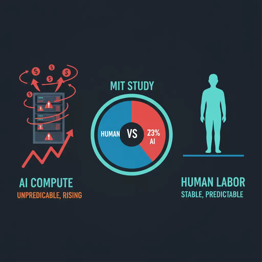 AI compute cost vs human labor cost comparison