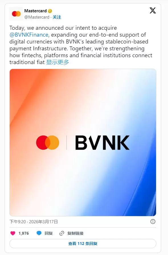 从弃子到天价标的，Mastercard18亿美元吞下BVNK！