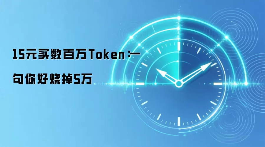 15元买数百万Token:一句你好烧掉5万