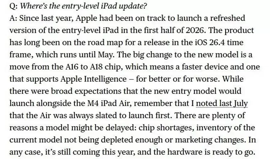 首款支持AI的 iPad 12 最快4月发布:A18芯片+8GB内存,售价2999元起 首款支持AI的 iPad 12 最快4月发布:A18芯片+8GB内存,售价2999元起