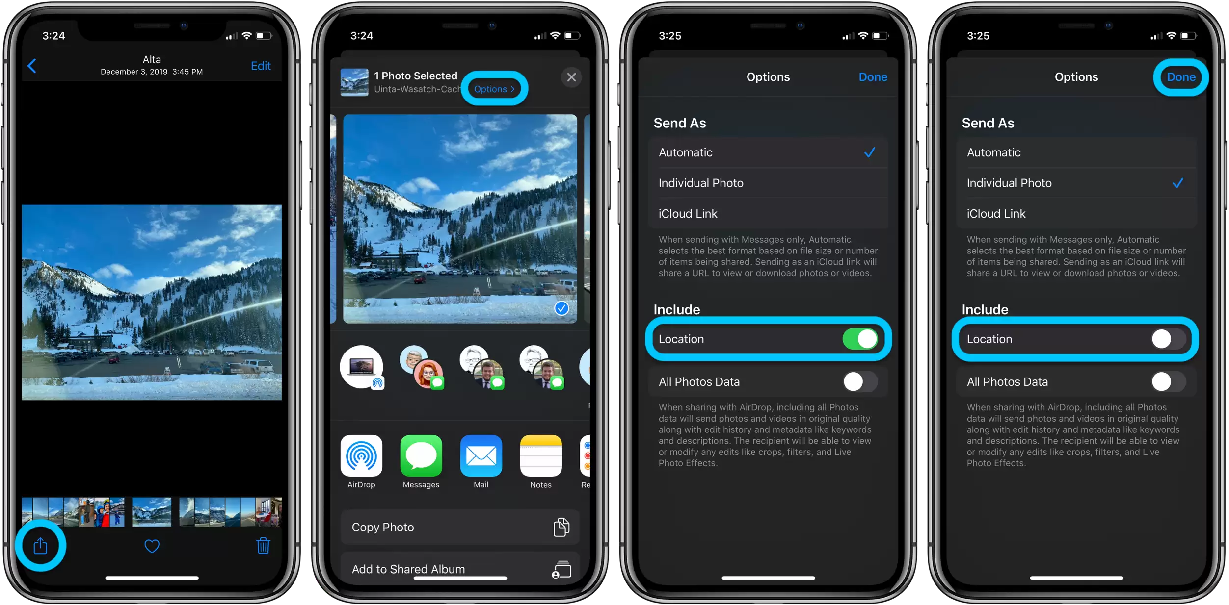 如何在 iPhone 分享照片前，删除位置数据？