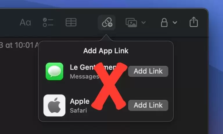 苹果 macOS Sonoma备忘录 Notes链接到应用中其它笔记的教程