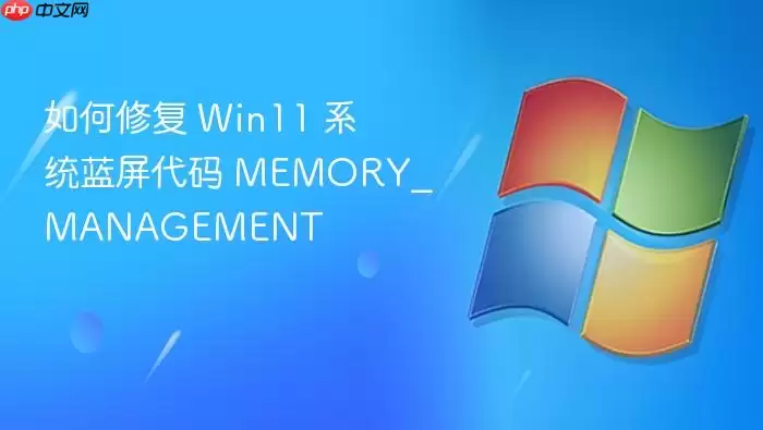 如何修复 Win11 系统蓝屏代码 MEMORY_MANAGEMENT