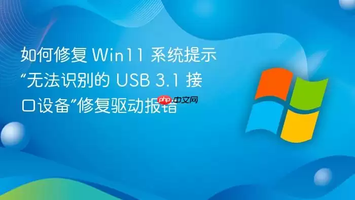 如何修复 Win11 系统提示“无法识别的 USB 3.1 接口设备”修复驱动报错
