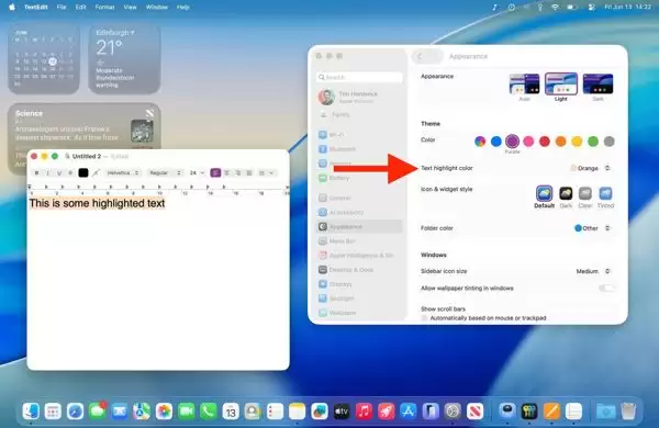 苹果macOS 26 Tahoe主题功能大升级:可定制图标/高亮文本/文件夹颜色