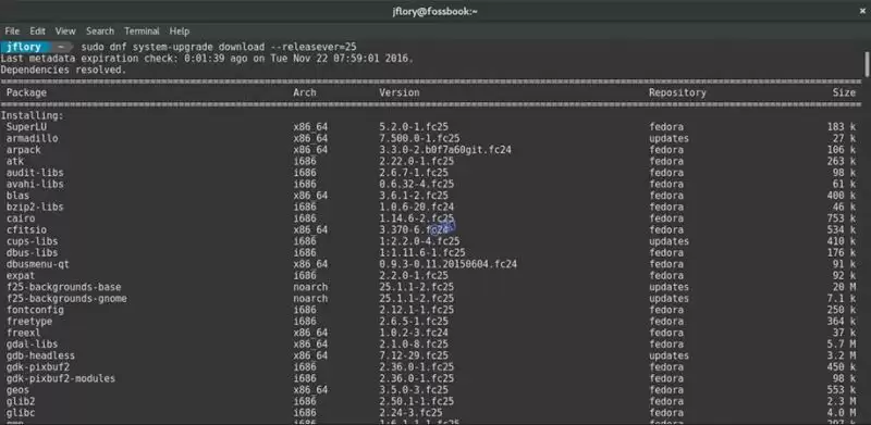 将Fedora24升级至最新的Fedora25版的教程