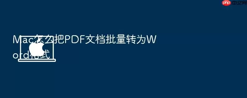Mac怎么把PDF文档批量转为Word格式