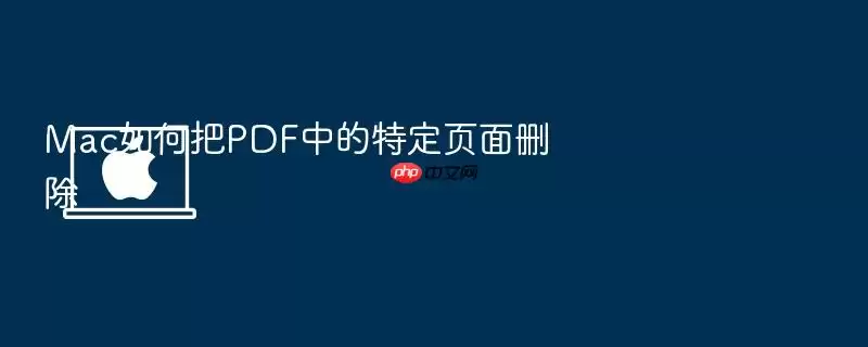 Mac如何把PDF中的特定页面删除