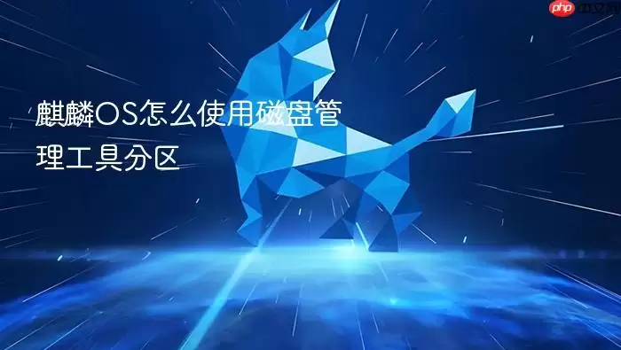 麒麟OS怎么使用磁盘管理工具分区