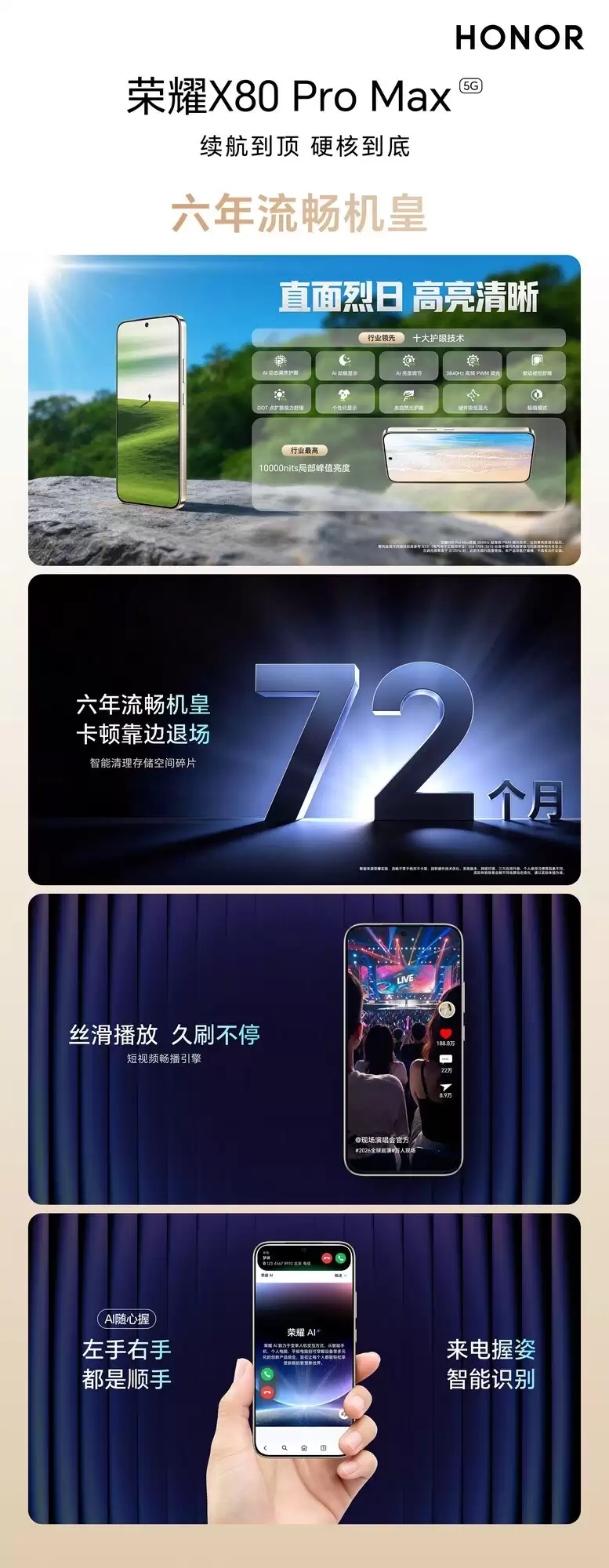 荣耀X80 Pro Max正式发布：11000mAh电池+IP69K防水，国补后1699元起