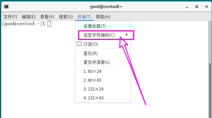 Centos8系统怎么设置为字符编码?
