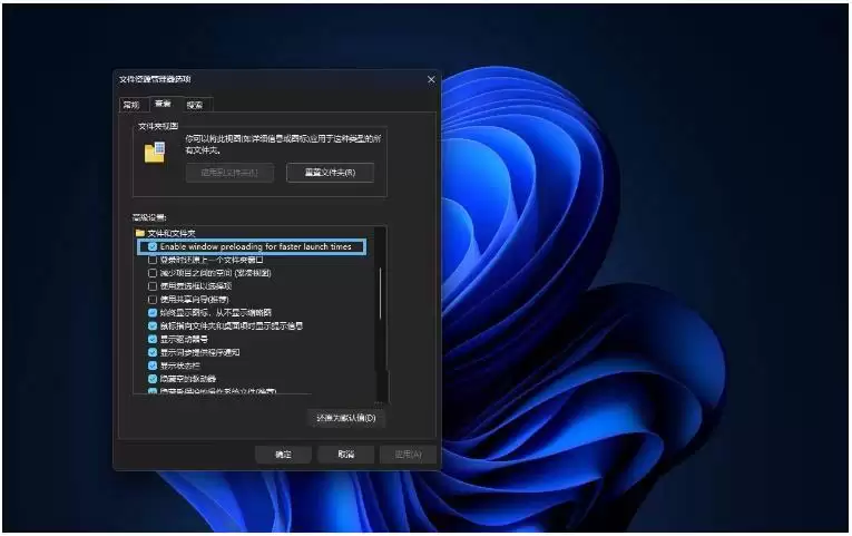 Win11怎么启用和禁用文件资源管理器预加载功能?