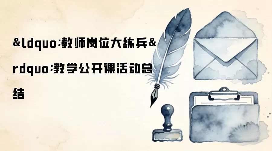 “教师岗位大练兵”教学公开课活动总结