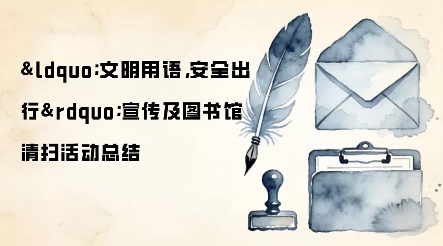 “文明用语,安全出行”宣传及图书馆清扫活动总结