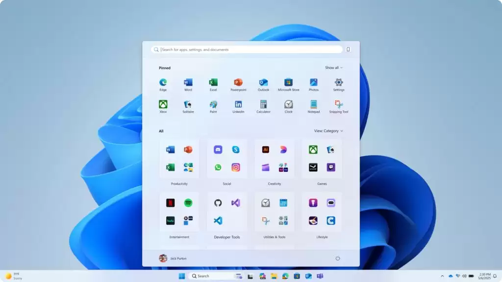 Win11 Canary 27965预览版推送:开始菜单全面革新