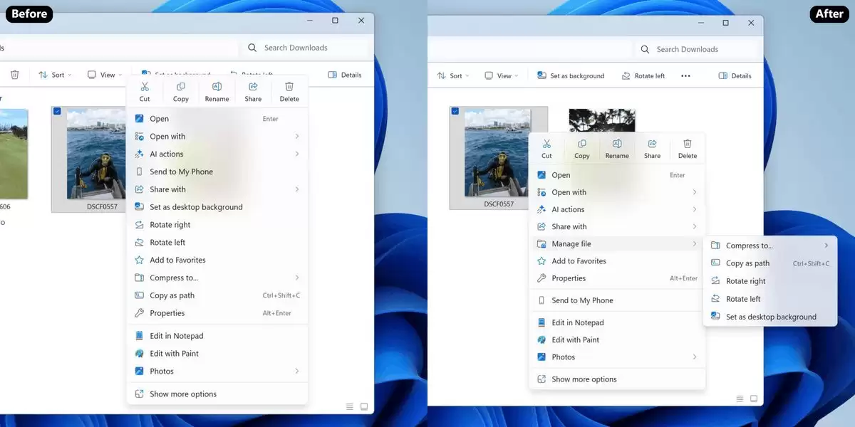 Win11预览版Build 26220.7271文件管理器怎么启用瘦身版右键菜单和后台预加载?