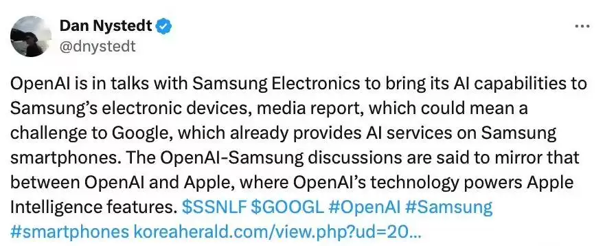 消息称三星正与 OpenAI 洽谈,有望令 Galaxy AI 整合 ChatGPT 服务