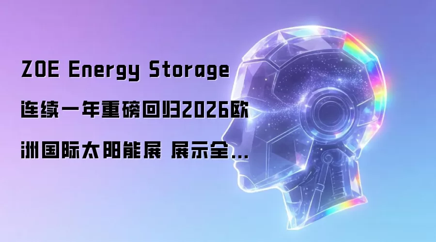 ZOE Energy Storage 连续一年重磅回归2026欧洲国际太阳能展 展示全场景人工智能驱动智能能源解决方案