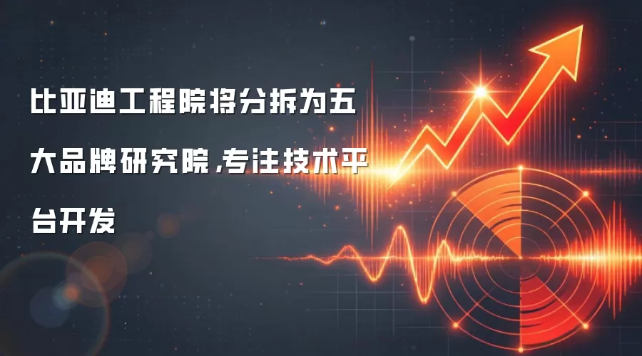 比亚迪工程院将分拆为五大品牌研究院，专注技术平台开发