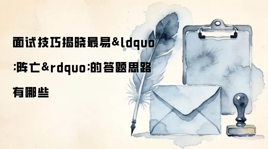 面试技巧揭晓最易“阵亡”的答题思路有哪些