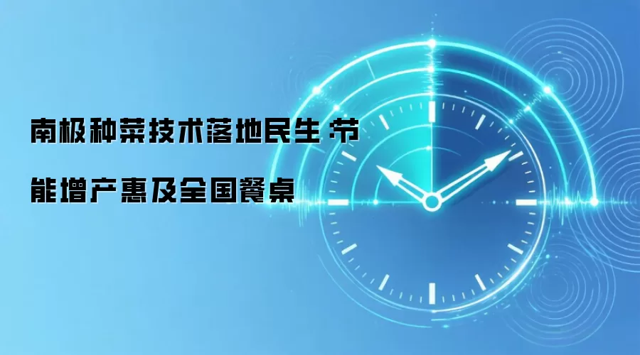 南极种菜技术落地民生：节能增产惠及全国餐桌