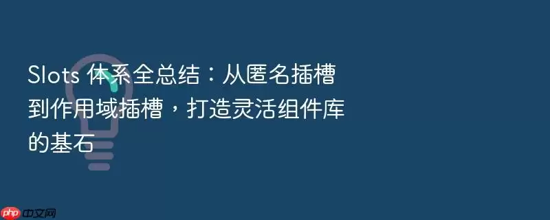 Slots 体系全总结:从匿名插槽到作用域插槽,打造灵活组件库的基石