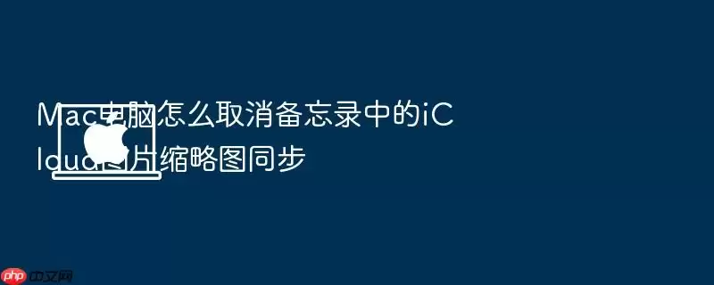 Mac电脑怎么取消备忘录中的iCloud图片缩略图同步