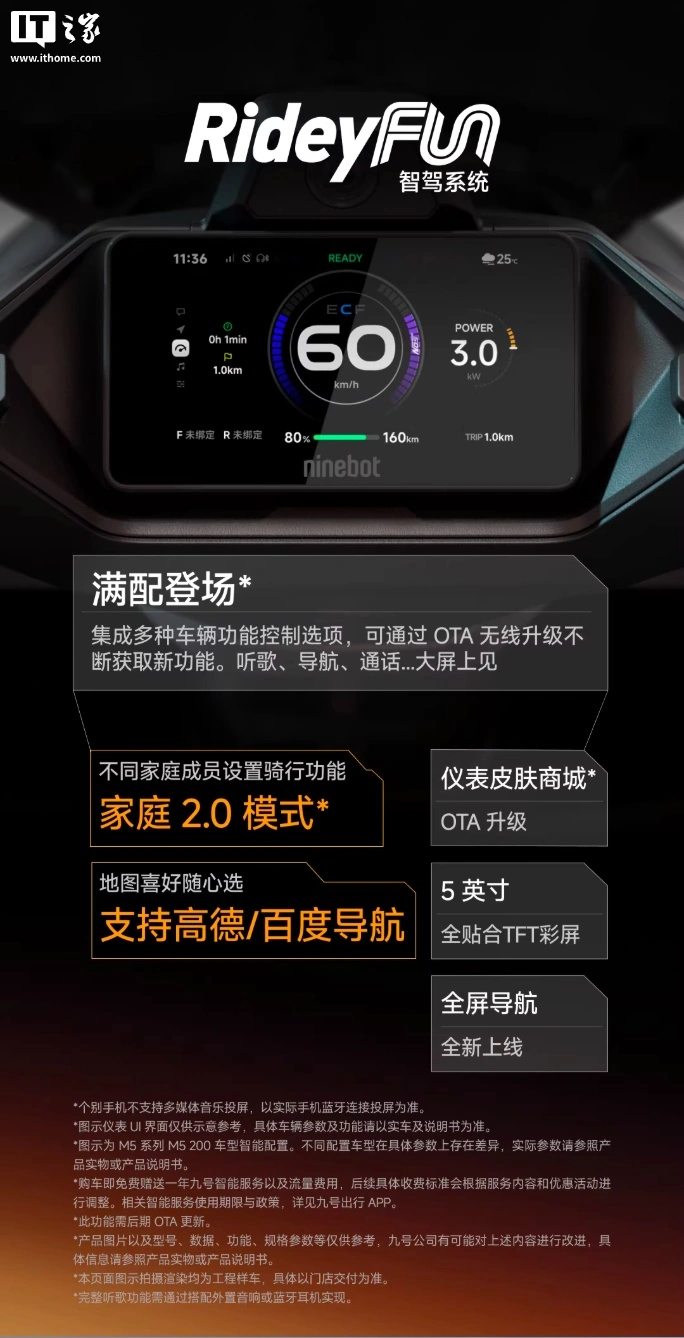 九号 M5 200 电动摩托车发布：16kW 峰值功率、195km 续航，售 19299 元起