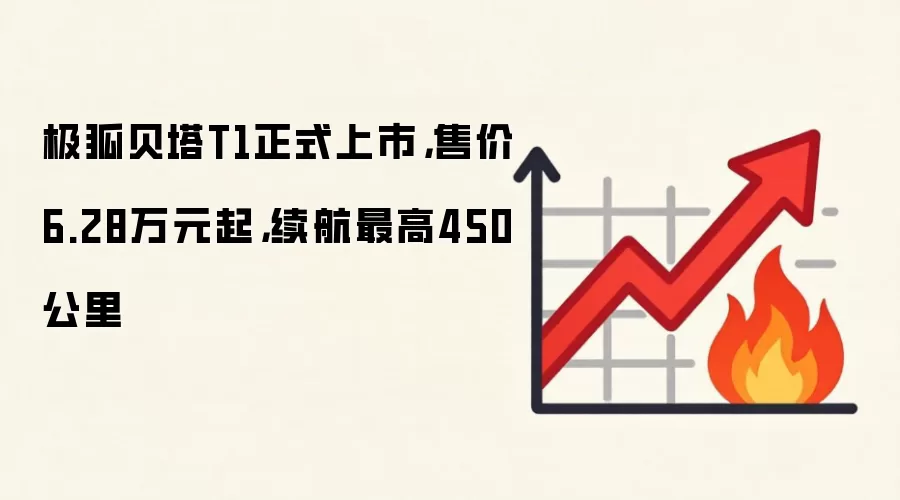 极狐贝塔T1正式上市,售价6.28万元起,续航最高450公里