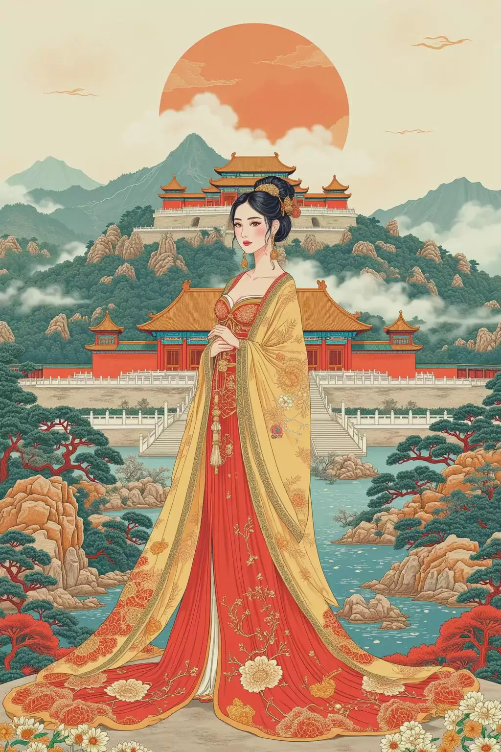 AI绘画一键生成国风插画,推荐一款基于Flux训练的国风插画的lora模型