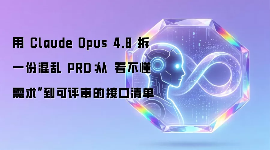 用 Claude Opus 4.8 拆一份混乱 PRD:从“看不懂需求”到可评审的接口清单