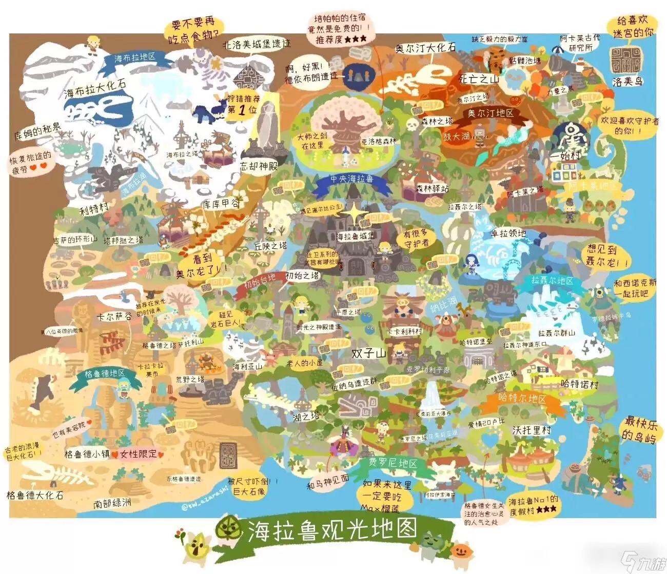 《塞尔达传说:旷野之息》海拉鲁观光地图中文版介绍