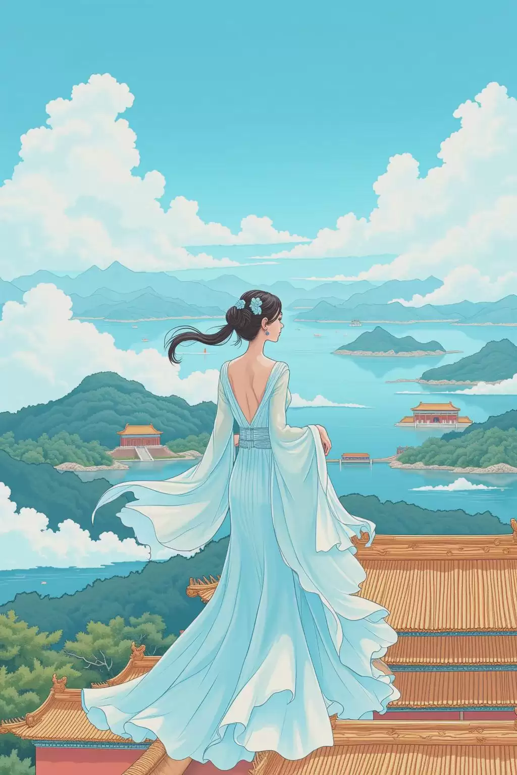 AI绘画一键生成国风插画,推荐一款基于Flux训练的国风插画的lora模型