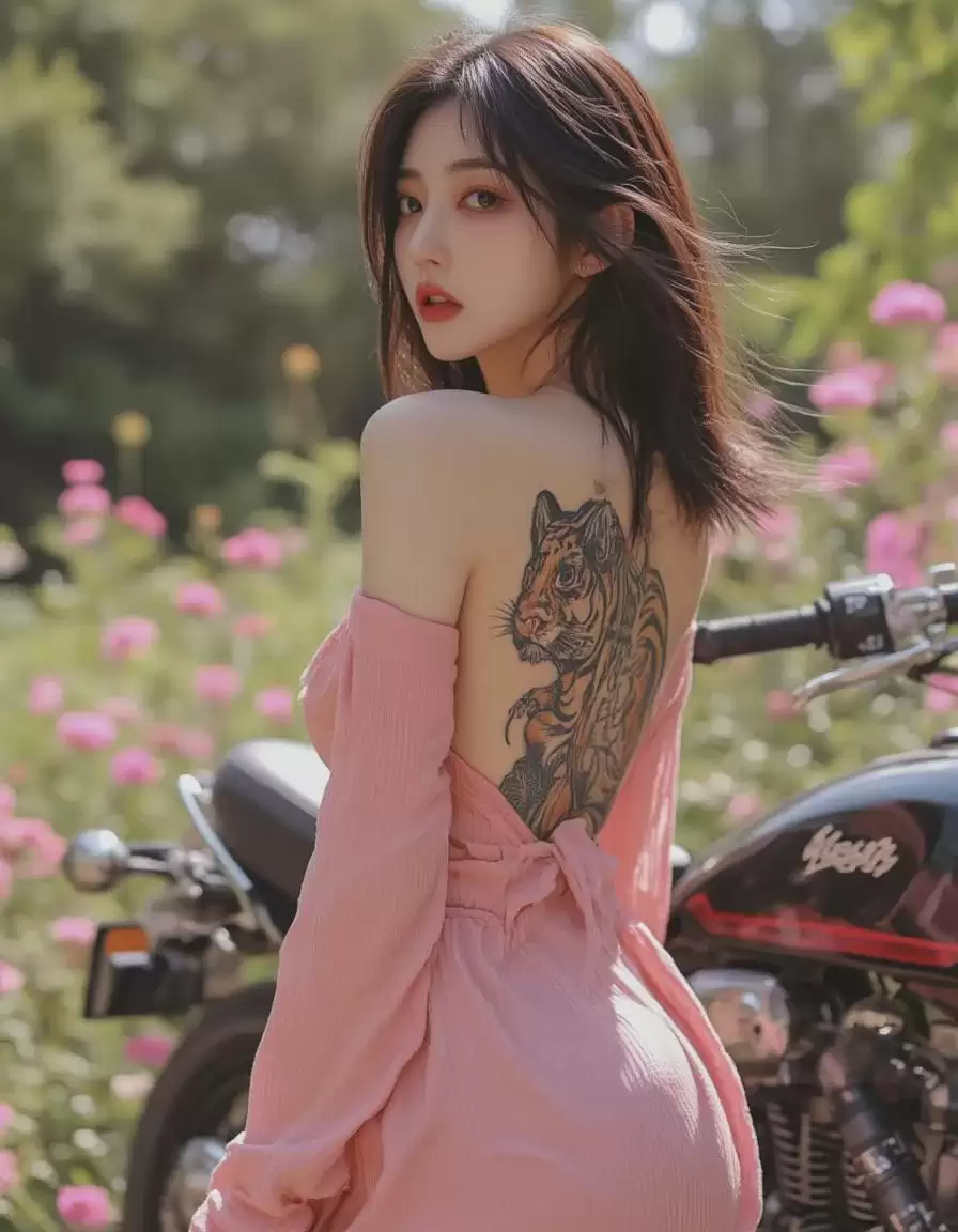 用AI绘图画出超真实的纹身小姐姐，一款以叛逆女孩纹身为主题的Flux LORA模型
