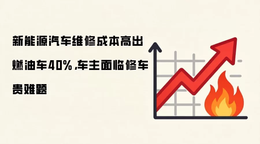 新能源汽车维修成本高出燃油车40%,车主面临修车贵难题
