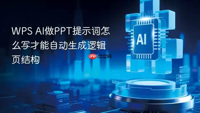 WPS AI做PPT提示词怎么写才能自动生成逻辑页结构