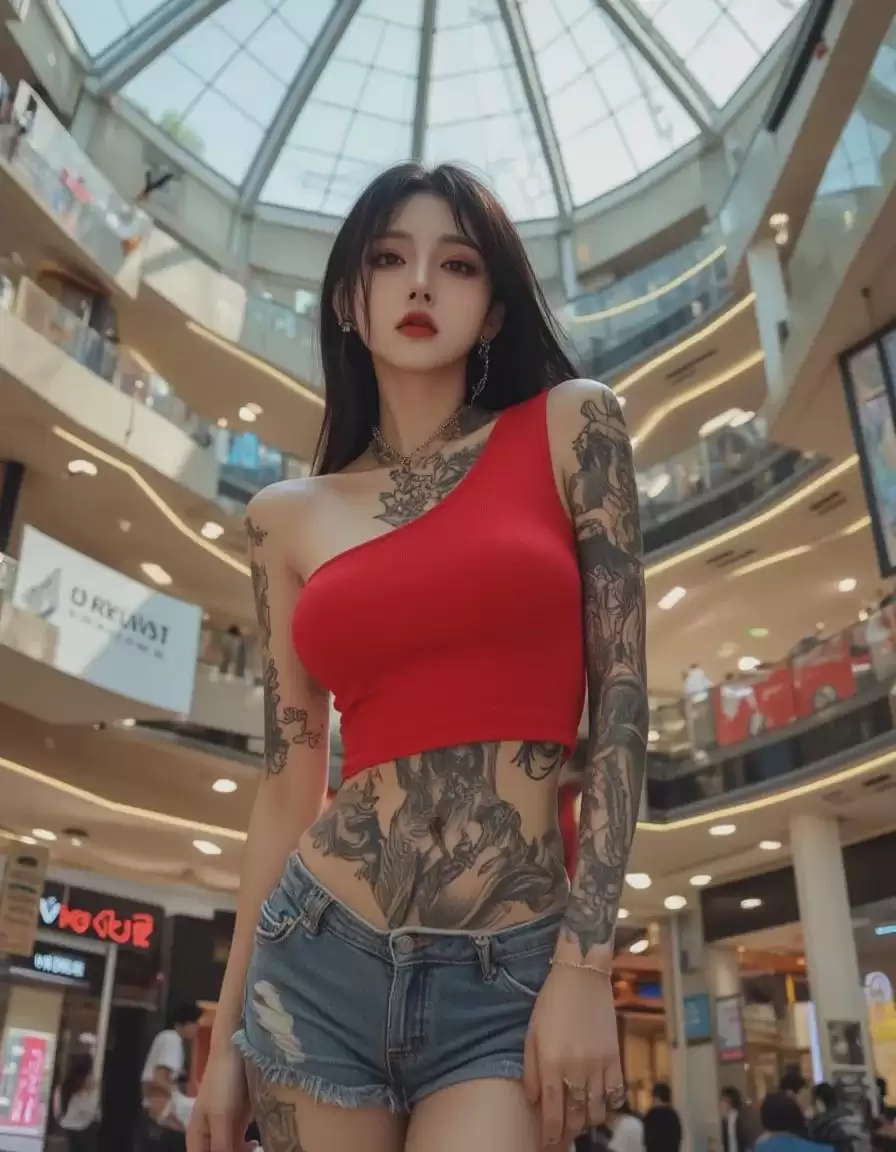 用AI绘图画出超真实的纹身小姐姐，一款以叛逆女孩纹身为主题的Flux LORA模型
