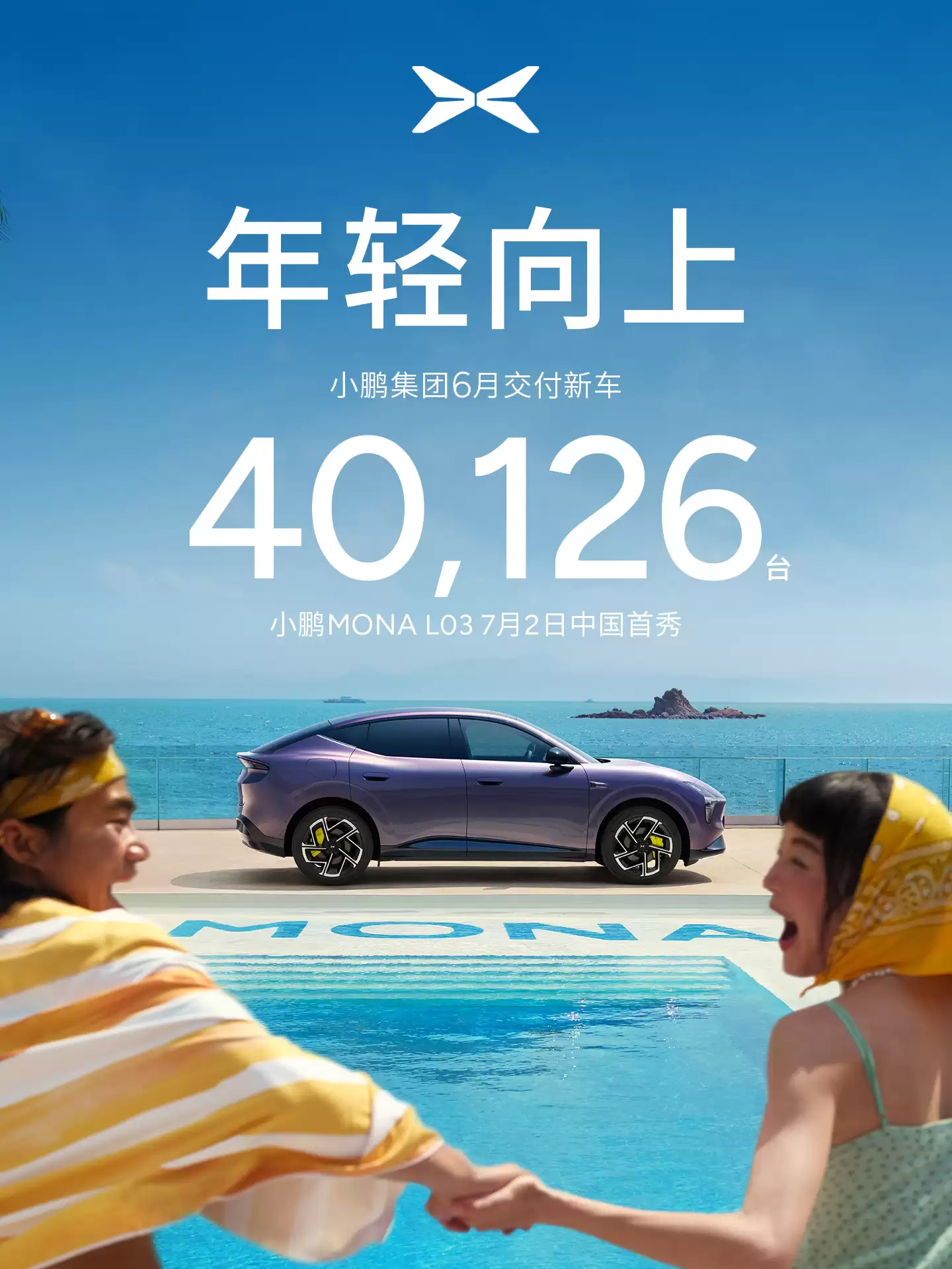 小鹏汽车6月交付40126台同比增长15.9%,第1万台小鹏GX下线