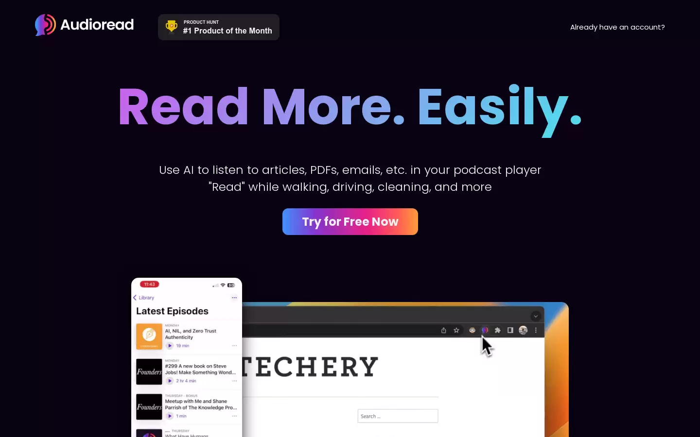 Audioread : AI朗读文章，提高效率