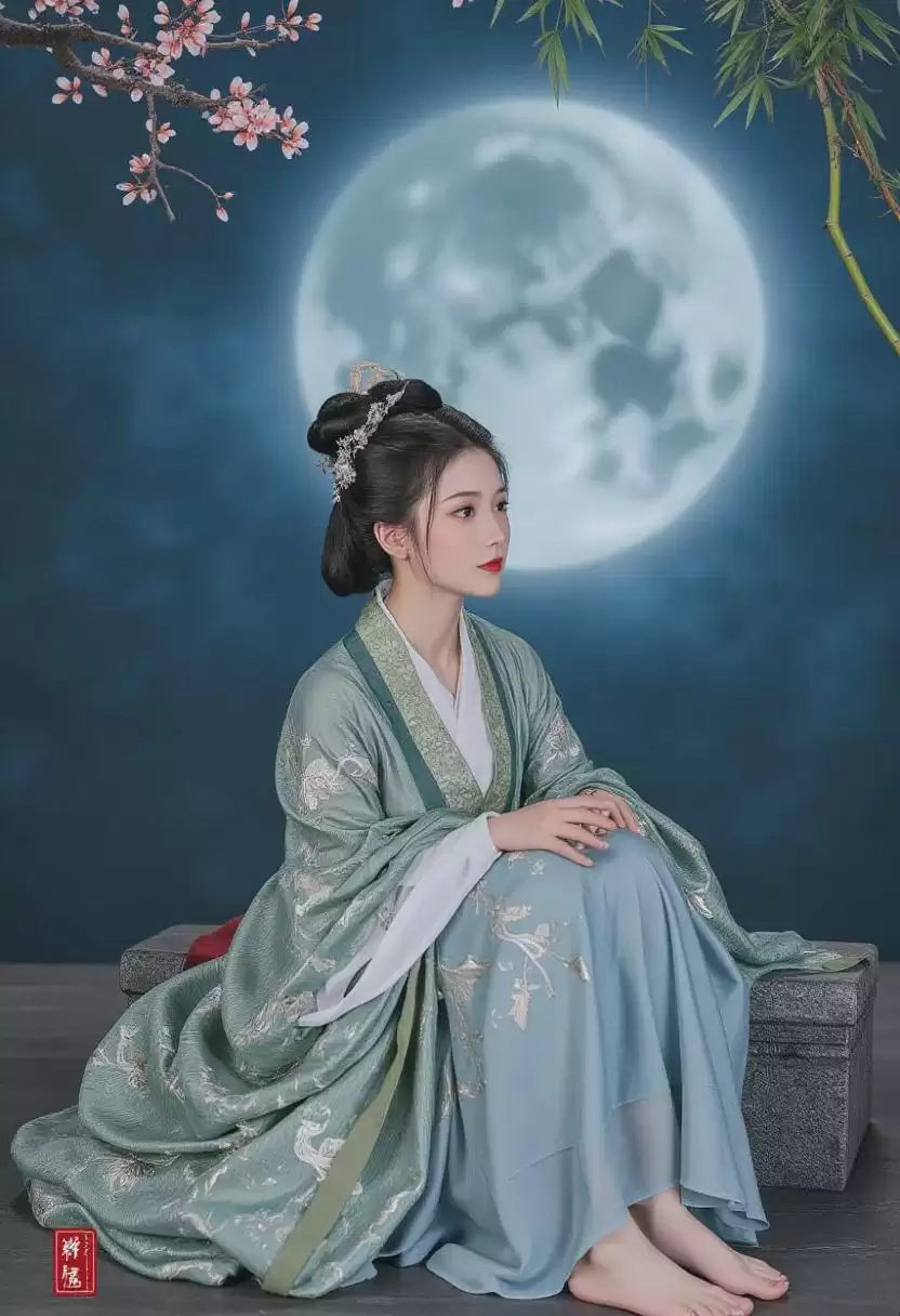 Flux Lora精美绘画模型推荐,AI绘图穿汉服的女孩