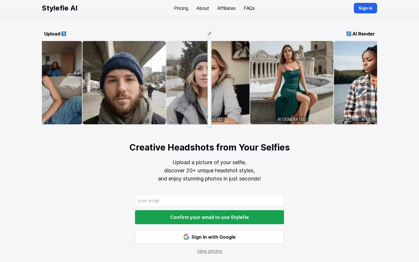 Stylefie AI : 上传自拍，AI生成创意头像