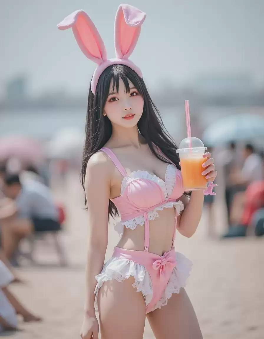 性感可爱兔女郎CosPlay,利用FLux LORA模型在comfyuiUI生成高度真实的AI图像