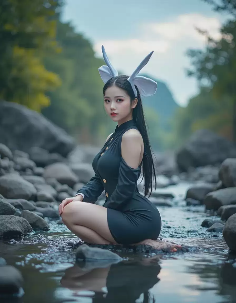性感可爱兔女郎CosPlay,利用FLux LORA模型在comfyuiUI生成高度真实的AI图像