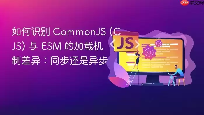如何识别 CommonJS (CJS) 与 ESM 的加载机制差异：同步还是异步